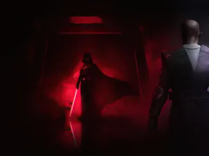 Epic Lightsaber Battle In The Dark Wallpaper