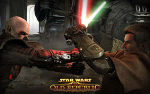 Epic Lightsaber Battle In The Galaxy Wallpaper