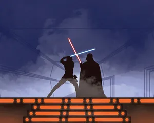 Epic Lightsaber Duel At Its Finest Wallpaper