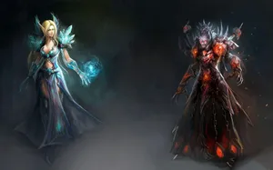 Epic Mage Casting Spell In World Of Warcraft Wallpaper