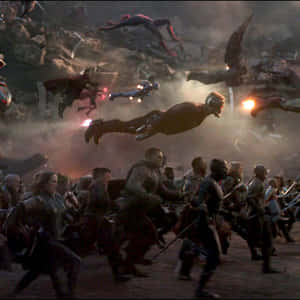 Epic Marvel Battle Scene In Secret Wars Wallpaper