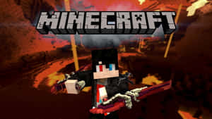 Epic Minecraft Battle In Action Wallpaper