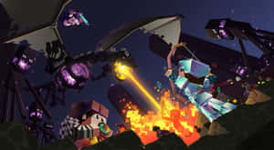 Epic Minecraft Battle: Player Vs Mob Wallpaper