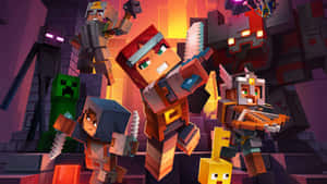 Epic Minecraft Battle Scene Wallpaper