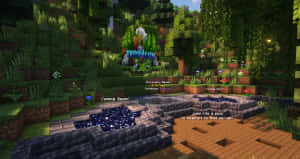 Epic Minecraft Server With Stunning Landscape Wallpaper