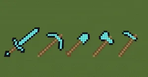 Epic Minecraft Weapons Collection Wallpaper