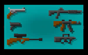 Epic Minecraft Weapons Showcase Wallpaper