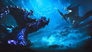 Epic Monster Battle Scene Wallpaper