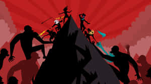 Epic_ Mythological_ Battle_ Silhouette Wallpaper