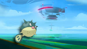 Epic Qwilfish - Pokemon With A Vibrant Blue Backdrop Wallpaper