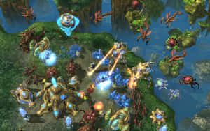 Epic Real-time Strategy Game Battle In Action Wallpaper