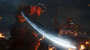 Epic Samurai Duel_ Nighttime Battle Wallpaper