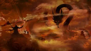Epic_ Samurai_vs_ Dragon_ Battle Wallpaper