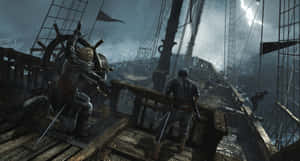 Epic Ship Battle In Assassin's Creed 4: Black Flag Wallpaper