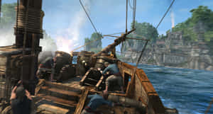 Epic Ship Combat In Assassin's Creed 4: Black Flag Wallpaper