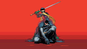 Epic Showdown: Batman Vs Robin Wallpaper