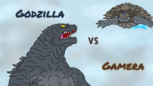 Epic Showdown Between Godzilla And Gamera Wallpaper