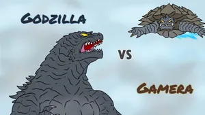 Epic Showdown Between Godzilla And Gamera Wallpaper