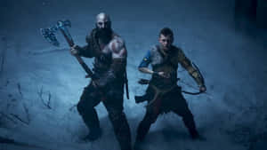 Epic Showdown Between Kratos And Other God Of War Characters Wallpaper