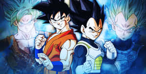 Epic Showdown Between Vegeta And Goku Wallpaper