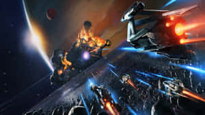 Epic_ Space_ Battle_ Artwork Wallpaper