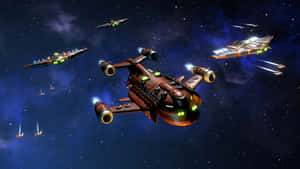 Epic_ Space_ Battle_ Scene Wallpaper