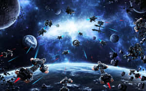 Epic_ Space_ Battle_ Scene Wallpaper