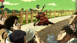 Epic Stardust Crusaders Action Scene Wallpaper