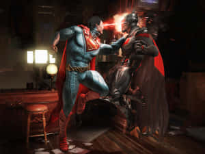 Epic Superhero Alliance In Video Game World Wallpaper