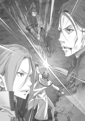 Epic Sword Duel Manga Scene Wallpaper