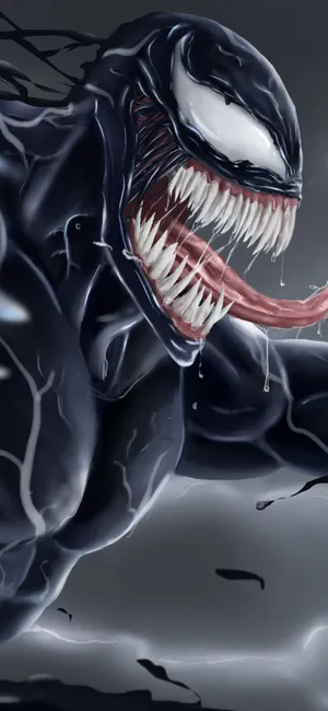 Epic Venom Face-off In Comic Style Wallpaper