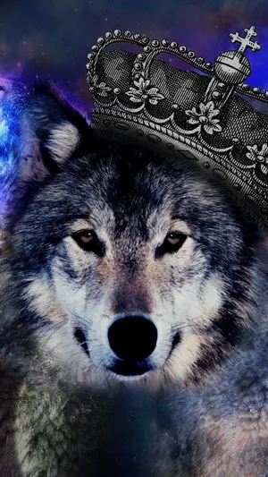 Epic Wolves With King's Crown Wallpaper