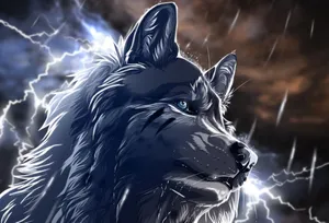 Epic Wolves With Thunderclouds Wallpaper