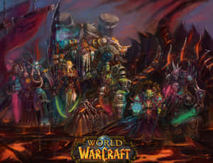 Epic World Of Warcraft Races Battle Scene Wallpaper