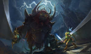 Epic Zelda Battle Artwork Wallpaper