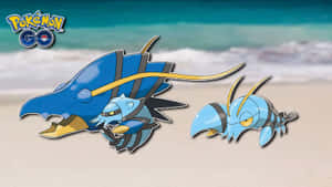 Epitome Of Power - Clawitzer With Pokemon Go Logo Wallpaper