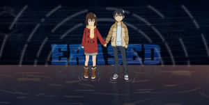 Erased Anime Characters Holding Hands Wallpaper