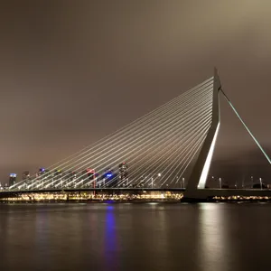 Erasmus Bridge Night Lights Wallpaper
