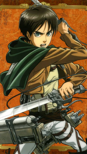 Eren Wielding His Blades Attack On Titan Iphone Wallpaper