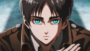 Eren Yeager Pfp With Bright Eyes Wallpaper