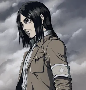 Eren Yeager Pfp With Long Hair Wallpaper