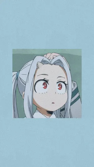 Eri In Pigtails On Blue Background Wallpaper