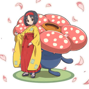 Erika With Giant Vileplume Wallpaper