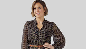 Erin Krakow Elegant Leopard Print Outfit Wallpaper