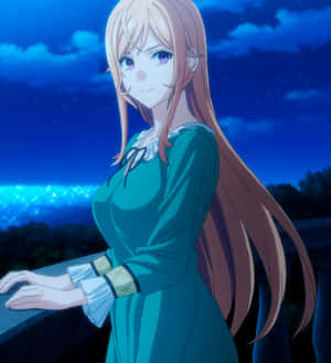 Erina Nakiri Nighttime Balcony Wallpaper