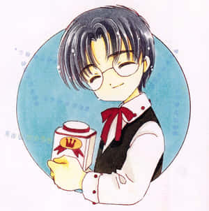 Eriol Hiiragizawa Holding Can Illustration Wallpaper