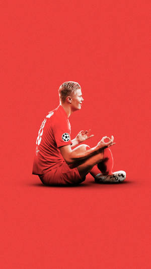 Erling Haaland In Red Wallpaper