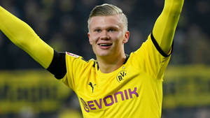 Erling Haaland Smiling Wallpaper