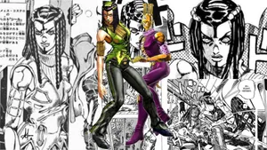 Ermes Costello Jo Jos Bizarre Adventure Collage Wallpaper
