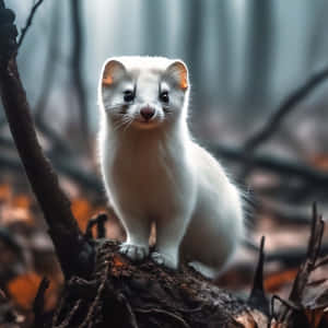 Erminein Winter Coaton Tree Branch Wallpaper